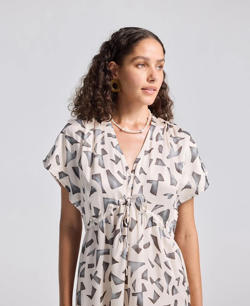 Reistor Women's Gathered Maxi Dress with Side Slits Mosaic