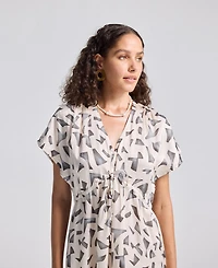 Reistor Women's Gathered Maxi Dress with Side Slits Mosaic