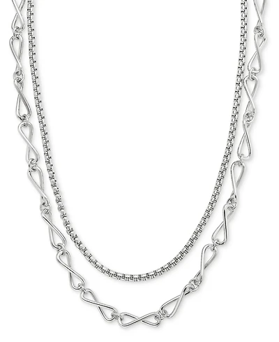 On 34th Silver Tone Link Multi-Row Necklace, Exclusively at Macy's
