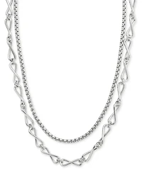 On 34th Silver Tone Link Multi-Row Necklace, Exclusively at Macy's