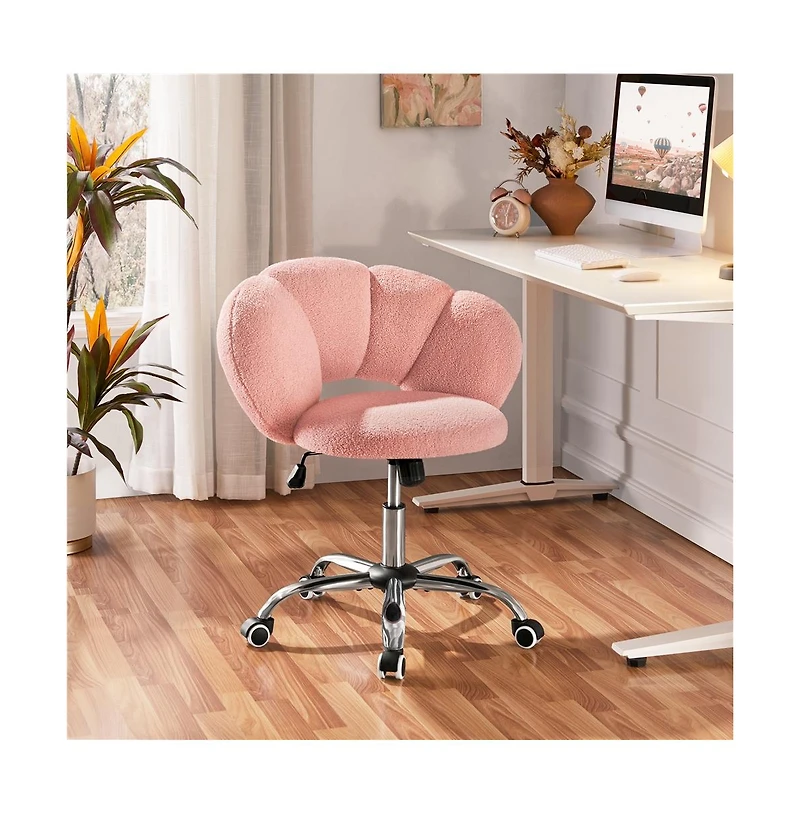 Yaheetech Boucle Upholstered Home Office Chair