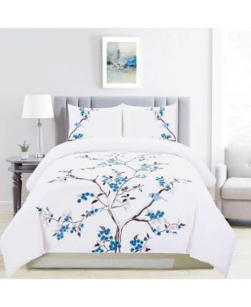 Superior Cherry Garden Cotton Duvet Cover Set