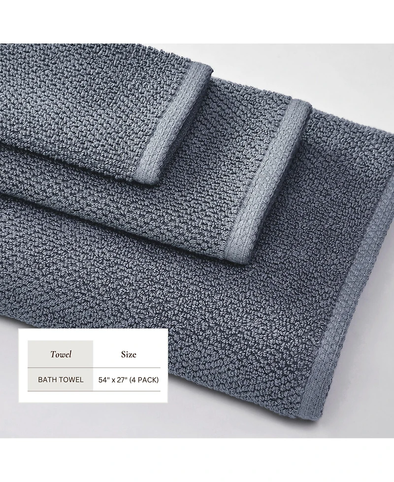 Linery & Co. Cotton Textured -Piece Bath Towel Set