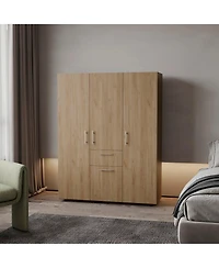 Alamo Lake Armoire Multi-storage with one Drawer, Natural Oak
