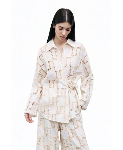 Nocturne Women's Belted Embroidered Jacket