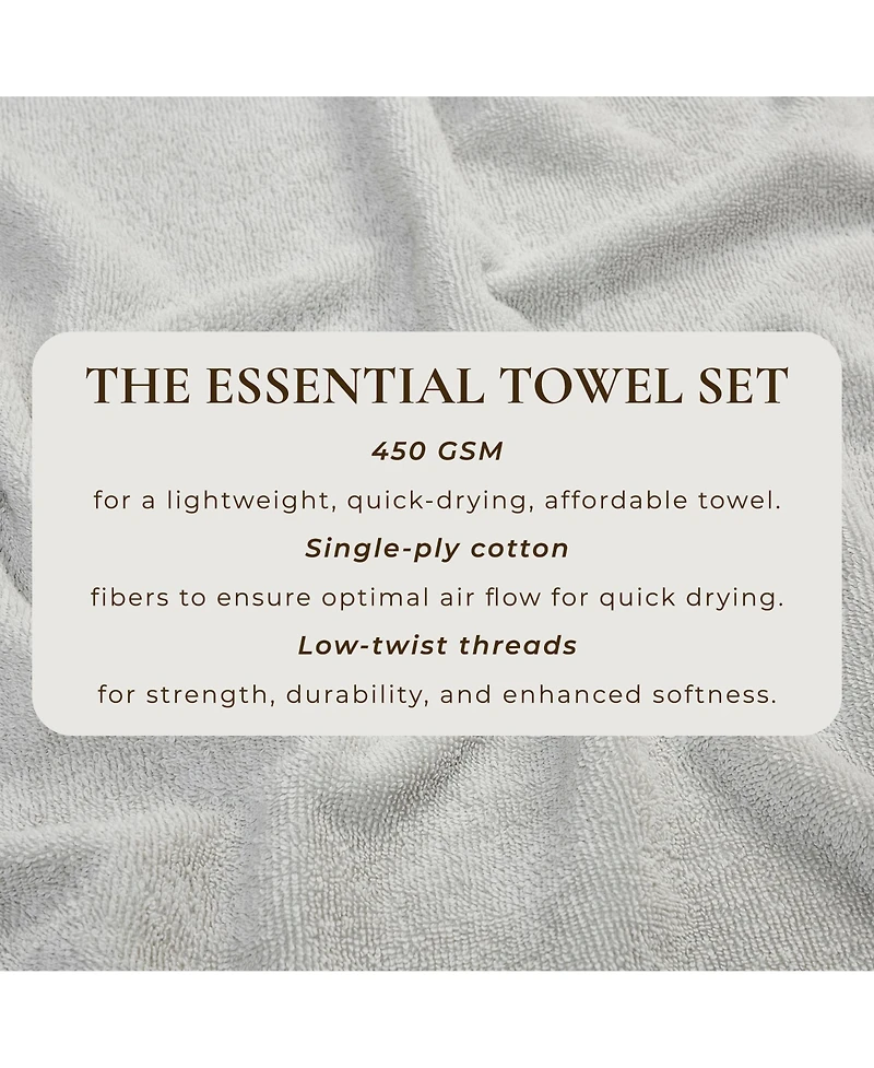 Linery & Co. Quick-Drying Cotton 4-Piece Bath Towel Set