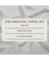 Linery & Co. Quick-Drying Cotton 4-Piece Bath Towel Set