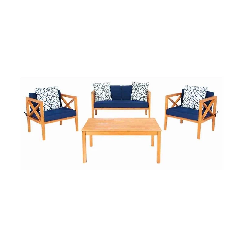 Nunzio 4 Pc Outdoor Set With Accent Pillows