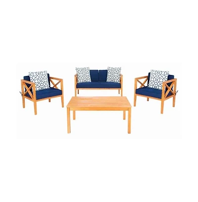 Nunzio 4 Pc Outdoor Set With Accent Pillows