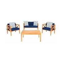 Nunzio 4 Pc Outdoor Set With Accent Pillows