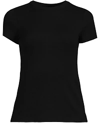 Lands' End Plus Drapey Rib Fitted Short Sleeve Mini T-Shirt