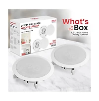 Pyle PWRC62 6.5" Weather Proof 2-Way In-Ceiling/In-Wall Stereo Speaker - 300W, Single Speaker