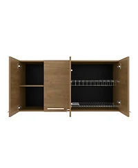 Oceana 120 Wall Cabinet, Four Doors, Two Cabinets, Two Shelves, Natural Oak