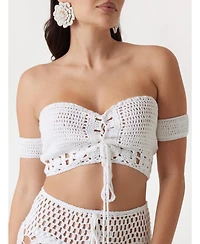 Guess Women's Crochet Crop Top