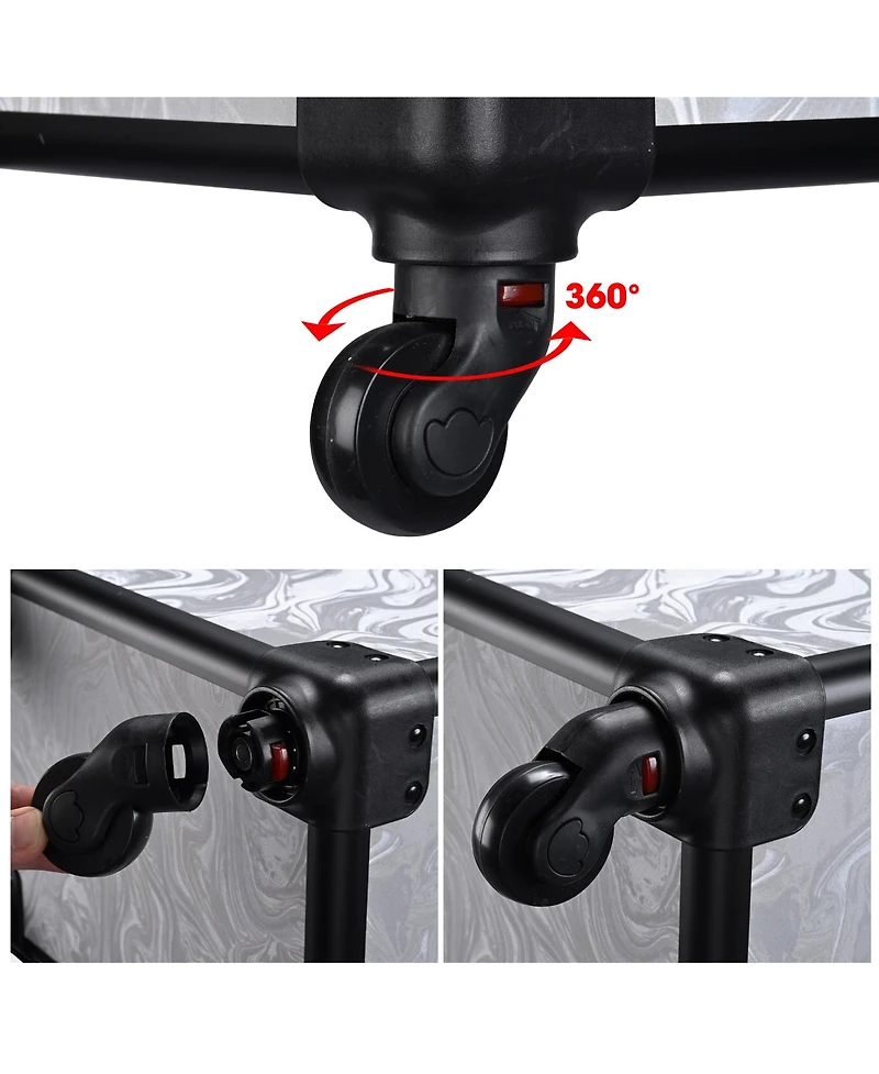 Byootique Folding Manicure Nail Table 4in1 Rolling Makeup Train Case Cb Dusk