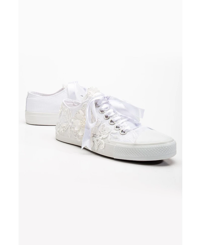 Peyton Floral Lace Bridal Sneakers