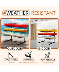 Lugo 3-Tier Freestanding Outdoor Kayak, Canoe and Surfboard Storage Rack