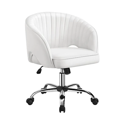 Yaheetech Home Office Chair with Tufted Barrel, Pink