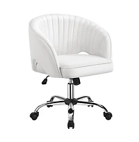 Yaheetech Home Office Chair with Tufted Barrel, Pink