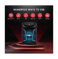 SereneLife 12" Bluetooth Pa Speaker & Mic System with Led Lights, 800W