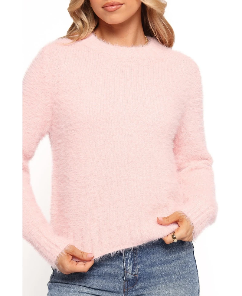 Petal and Pup Women's Aspra Fuzzy Crewneck Knit Sweater