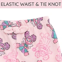 Sesame Street Toddler Girls Abby Cadabby Waffle Knit T-Shirt and Shorts Outfit Set