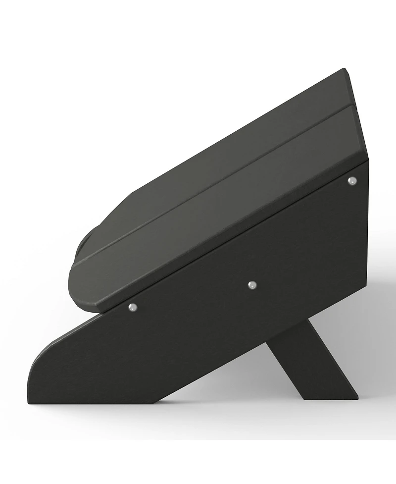 Outdoor 4-Piece Hdpe Modern Adirondack Chairs Set with Folding Patio Ottomans and Cup Holder