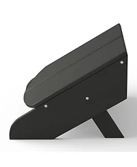 Outdoor 4-Piece Hdpe Modern Adirondack Chairs Set with Folding Patio Ottomans and Cup Holder