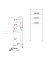 Atlas Over The Toilet Cabinet with Two Shelves and Double Door, White