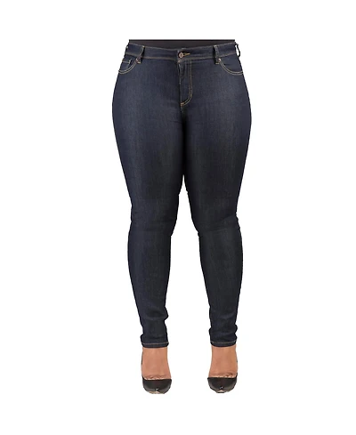 Poetic Justice Plus Size Curvy-Fit Basic 5 Pockets Skinny Jeans Raw 29