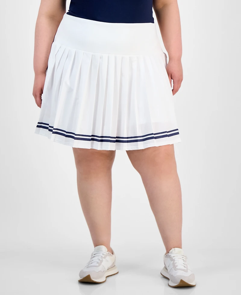 Full Circle Trends Trendy Plus Size Pleated Pull-On Skort