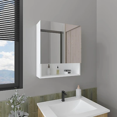 Colfax Medicine Cabinet, 2 Doors, 3 Shelves, 1 Mirror, White