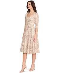 Tahari Women's Sequined Sweetheart-Neck Midi Dress