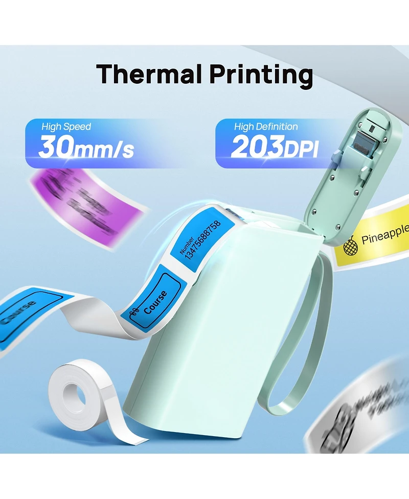 P21-a Label Maker Machine with Tape, Label Printer Thermal Mini Label Makers with Built-in Cutter and Multiple Templates