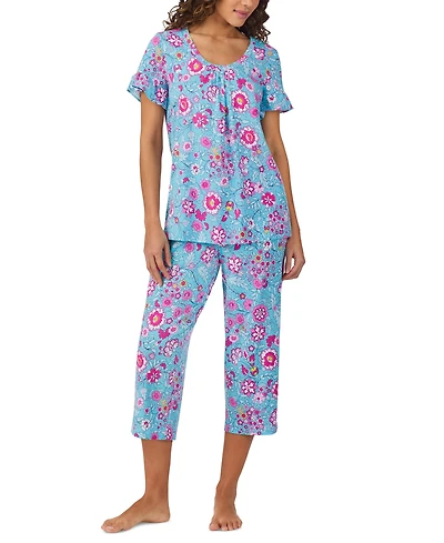 Cuddl Duds Women's Short-Sleeve Cropped Pajama Set