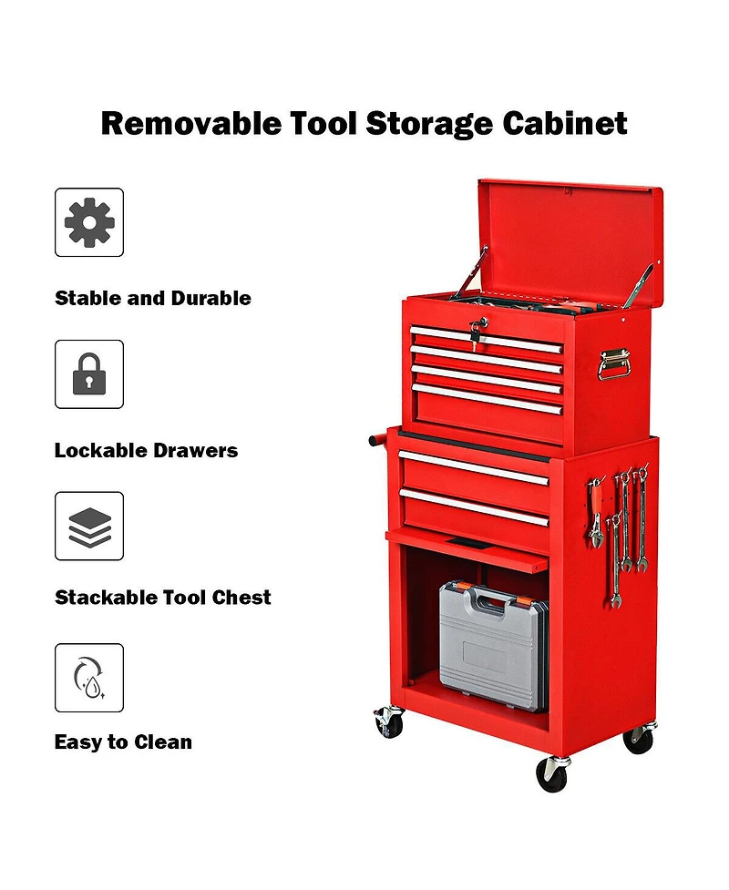 Rolling Cabinet Storage Chest Box Garage Toolbox