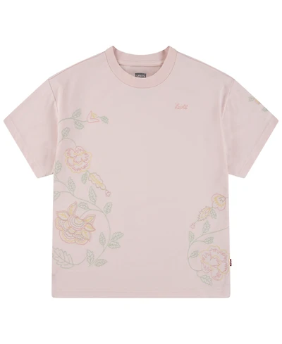 Levi's Big Girls Oversized Floral Embroidery T-Shirt