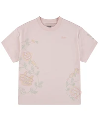 Levi's Big Girls Oversized Floral Embroidery T-Shirt
