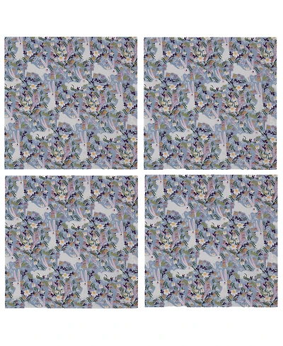 Design Imports Bunny Meadows Printed Cotton Napkins, Set of 4