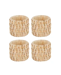 Design Imports Rattan Napkin Ring, Set of 4