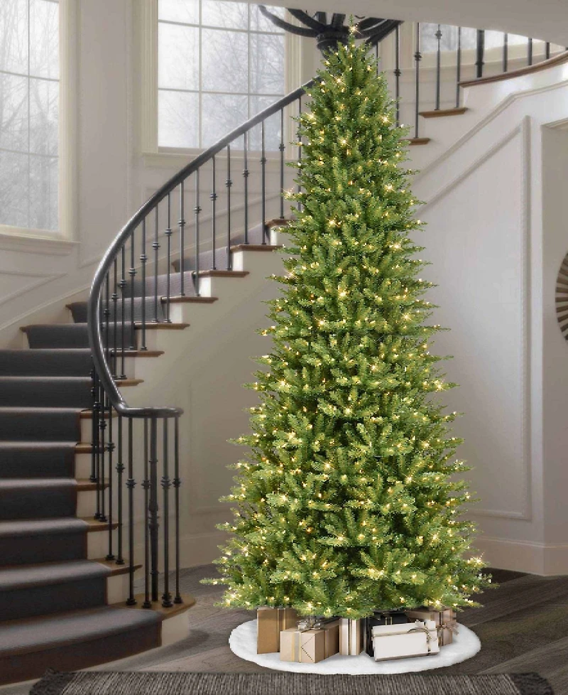 Puleo 10FT Pre-lit Slim Franklin Fir Artificial Christmas Tree
