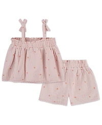 Levi's Toddler Girls 2-Piece Tie Tank Top and Shorts Set