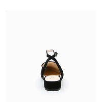 Alterre Women's Black Suede Marilyn Customizable Pointed Loafer Slides