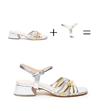 Alterre Women's Silver Jackie Customizable Bell Sandals