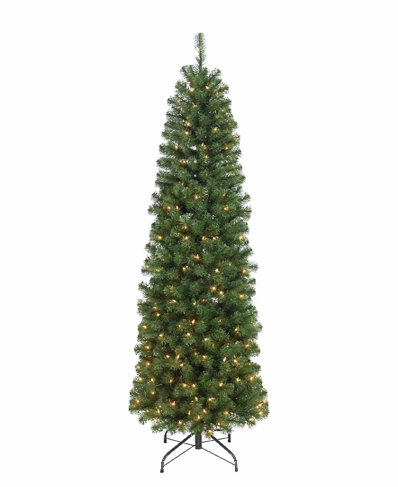 Puleo 7.5FT Pre-Lit Noble Fir Artificial Christmas Tree