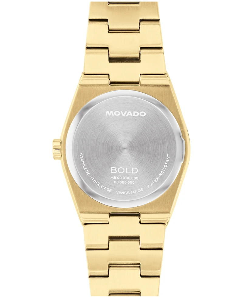 Movado Women's Bold Quest Swiss Quartz Ionic Plated Light Gold Steel Watch, 28mm