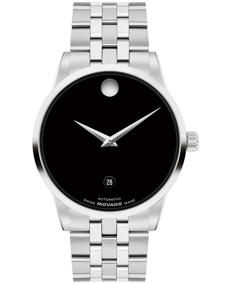 Movado Men's Museum Classic Swiss Automatic Stainless-Steel Watch, 40mm