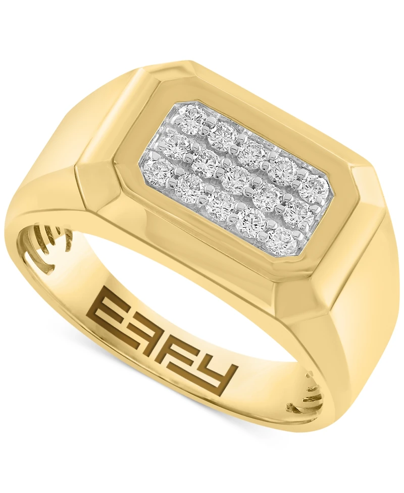 Effy Men's Diamond Rectangular Cluster Ring (1/4 ct. t.w.) in 14k Gold
