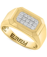 Effy Men's Diamond Rectangular Cluster Ring (1/4 ct. t.w.) in 14k Gold