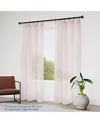Awesome Home Madison Pinch Pleat Single Curtain Panel with Hooks and Rings, 38"X84"